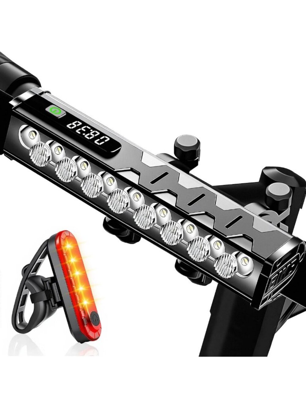 Super Bright 5000 Lumen LED Bike Lights Set, USB Rechargeable, Waterproof, Night